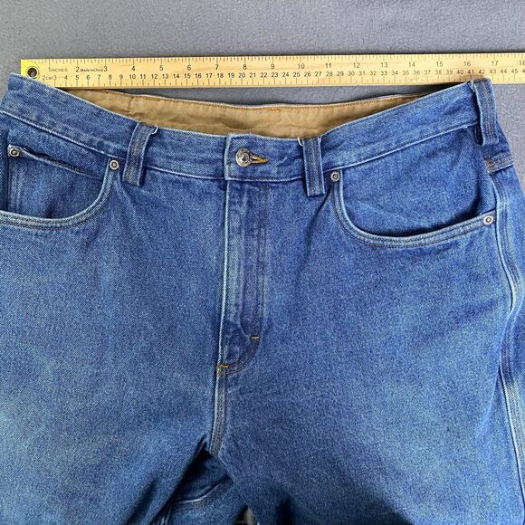 Duluth Trading Jeans Men's 33X24 Blue Denim Grunge Flannel Lined Workwear - Picture 10 of 16